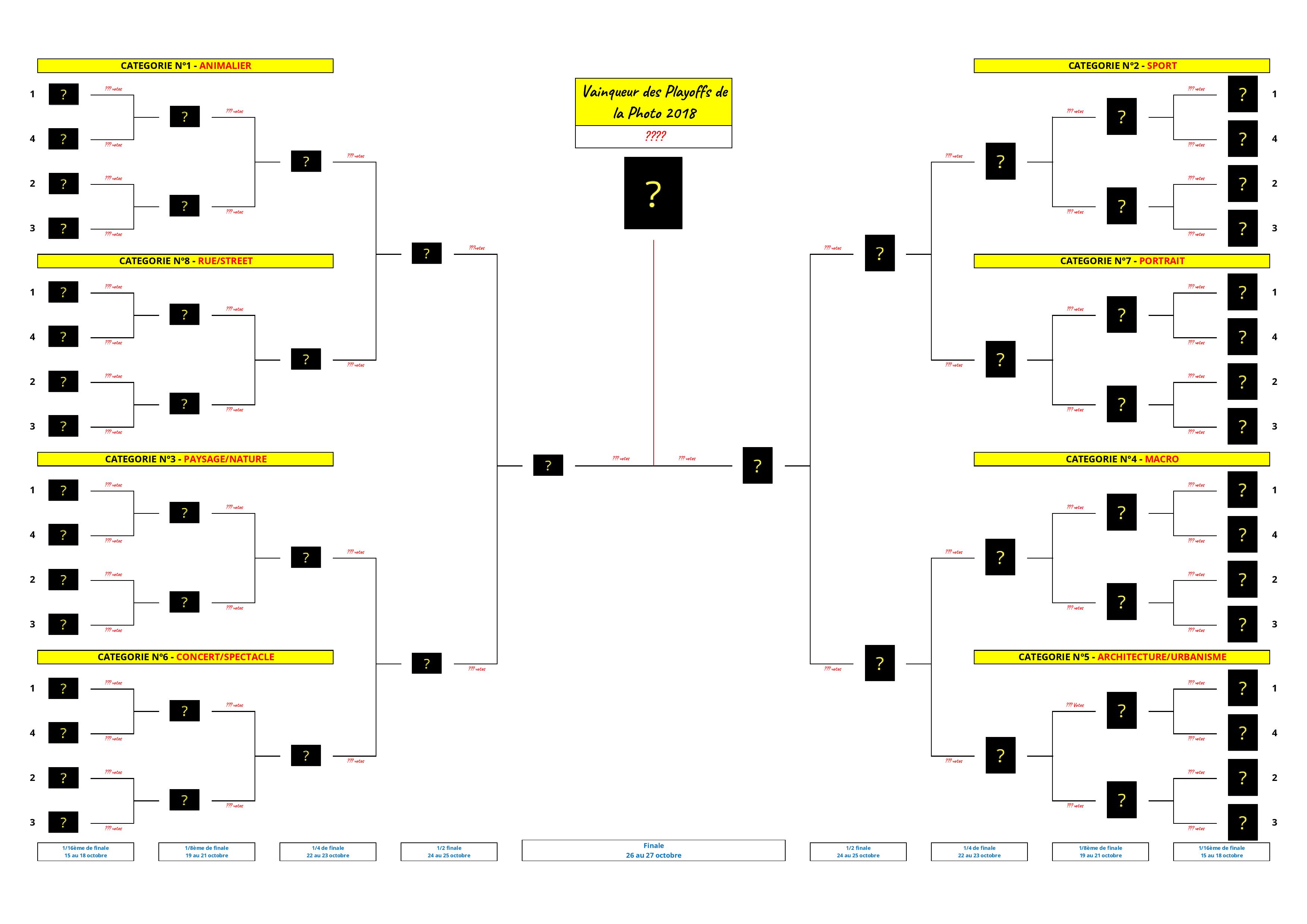 Playoffs de la Photo 2018 - Tableau de la phase finale - Concours photo